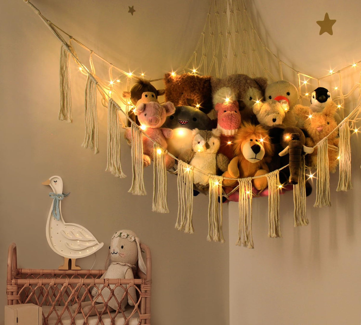 Hamaca de Almacenamiento para Peluches - X-Large con Luz LED