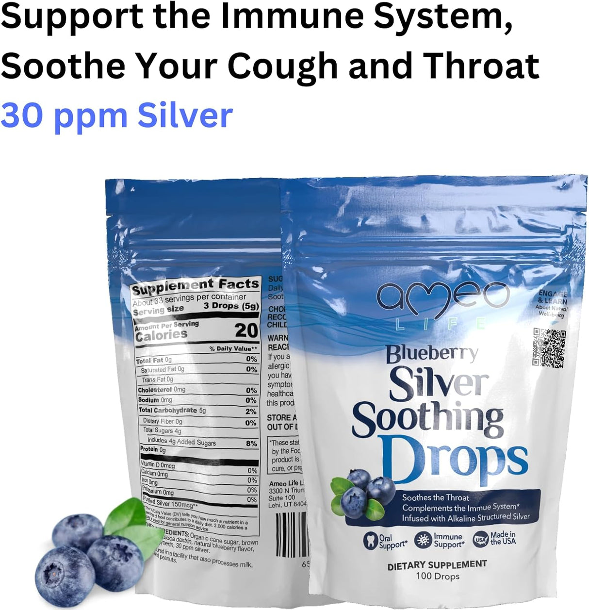 Gotas de Plata Coloidal 150 mcg - Suplemento Inmunidad 100 Cts