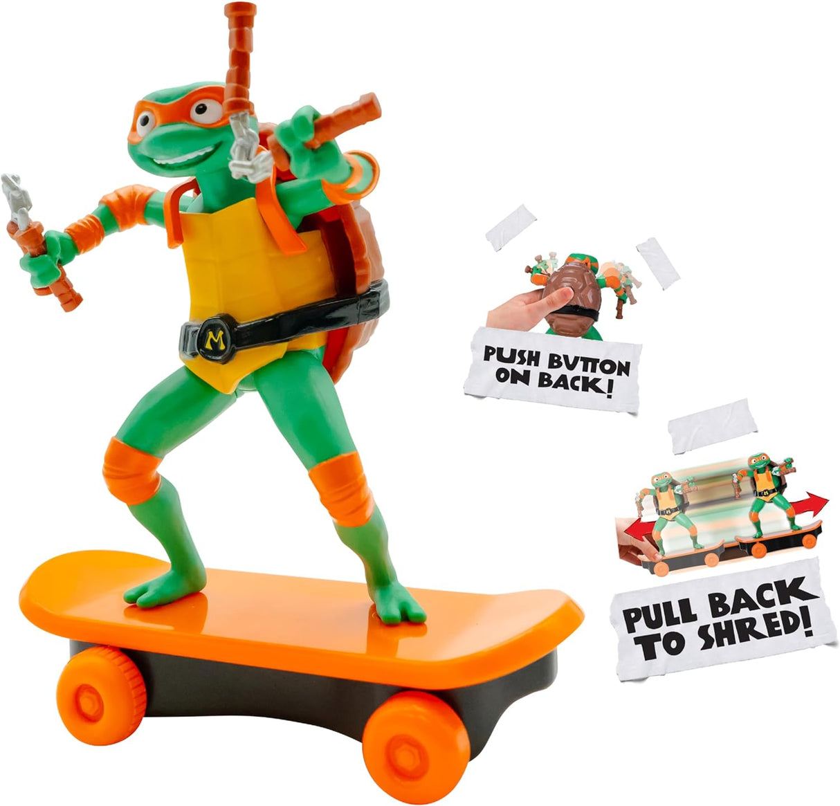 Figura de acción Michelangelo TMNT 5 con acción Shredders