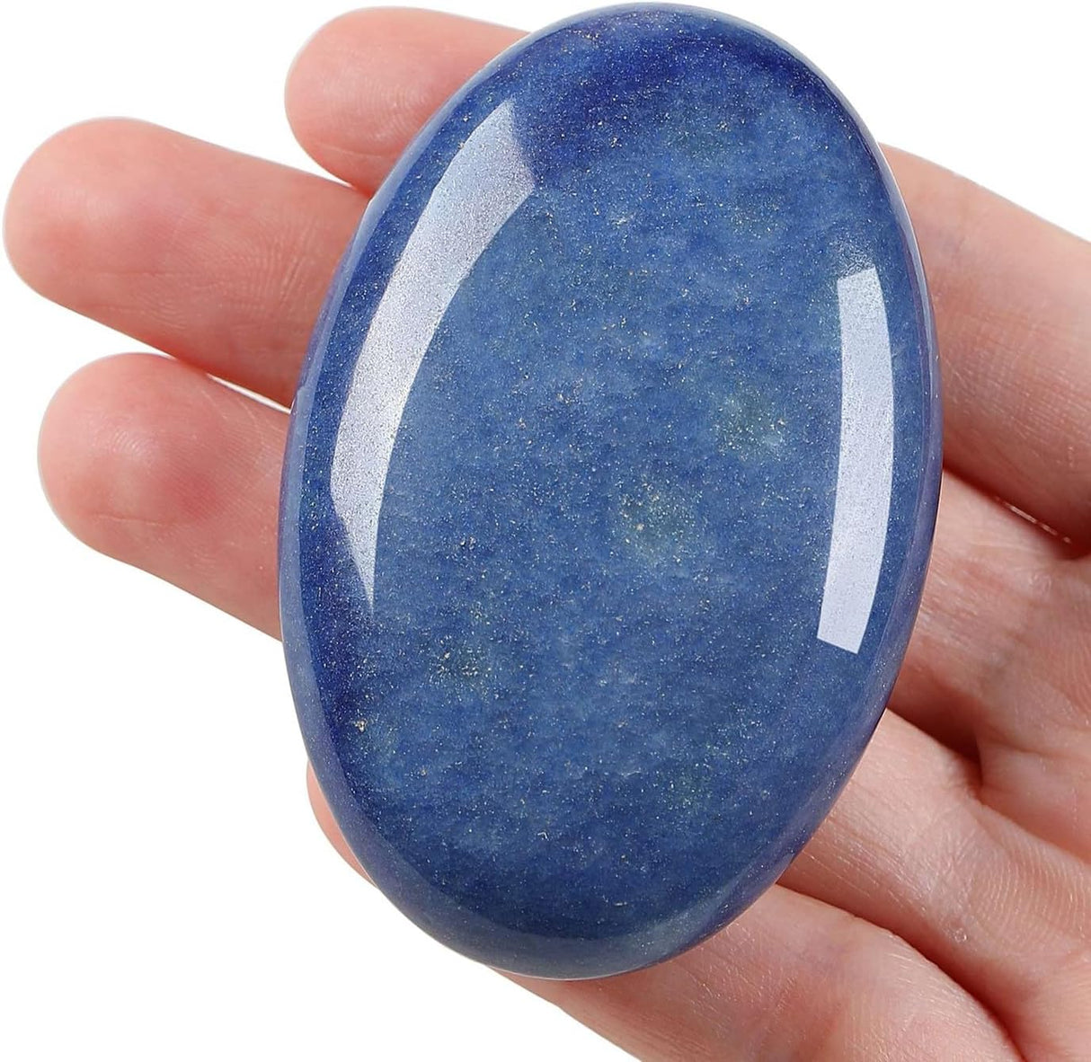 Piedra de Palma de Aventurina Azul 2.4" - Cristales Curativos