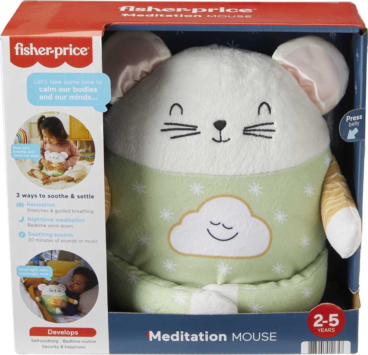 Ratón de meditación, Fisher-Price, ejercicios de relajación