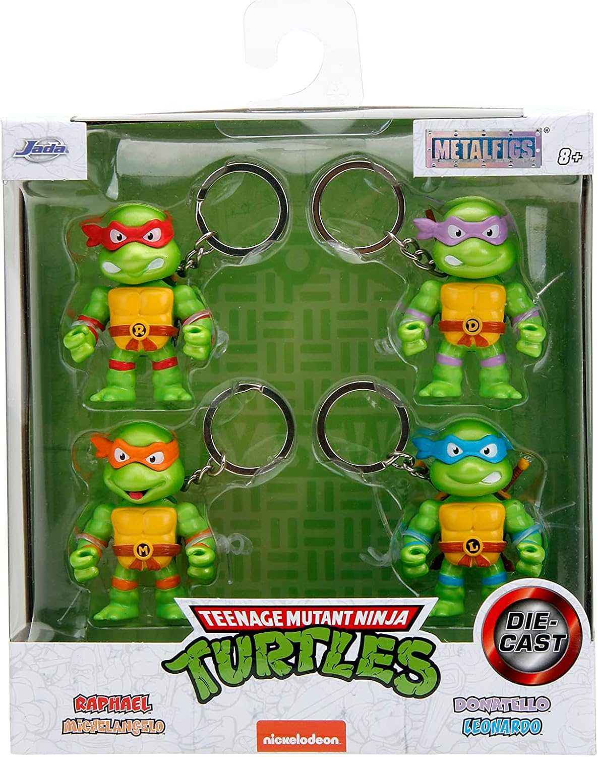 JadaToys Figuras Coleccionables TMNT 2.5 4-Pack con llavero