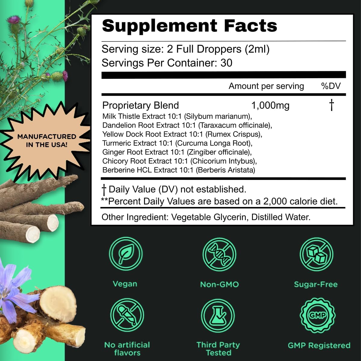 Super Liver Support con Cardo Mariano - Suplemento Herbal Líquido