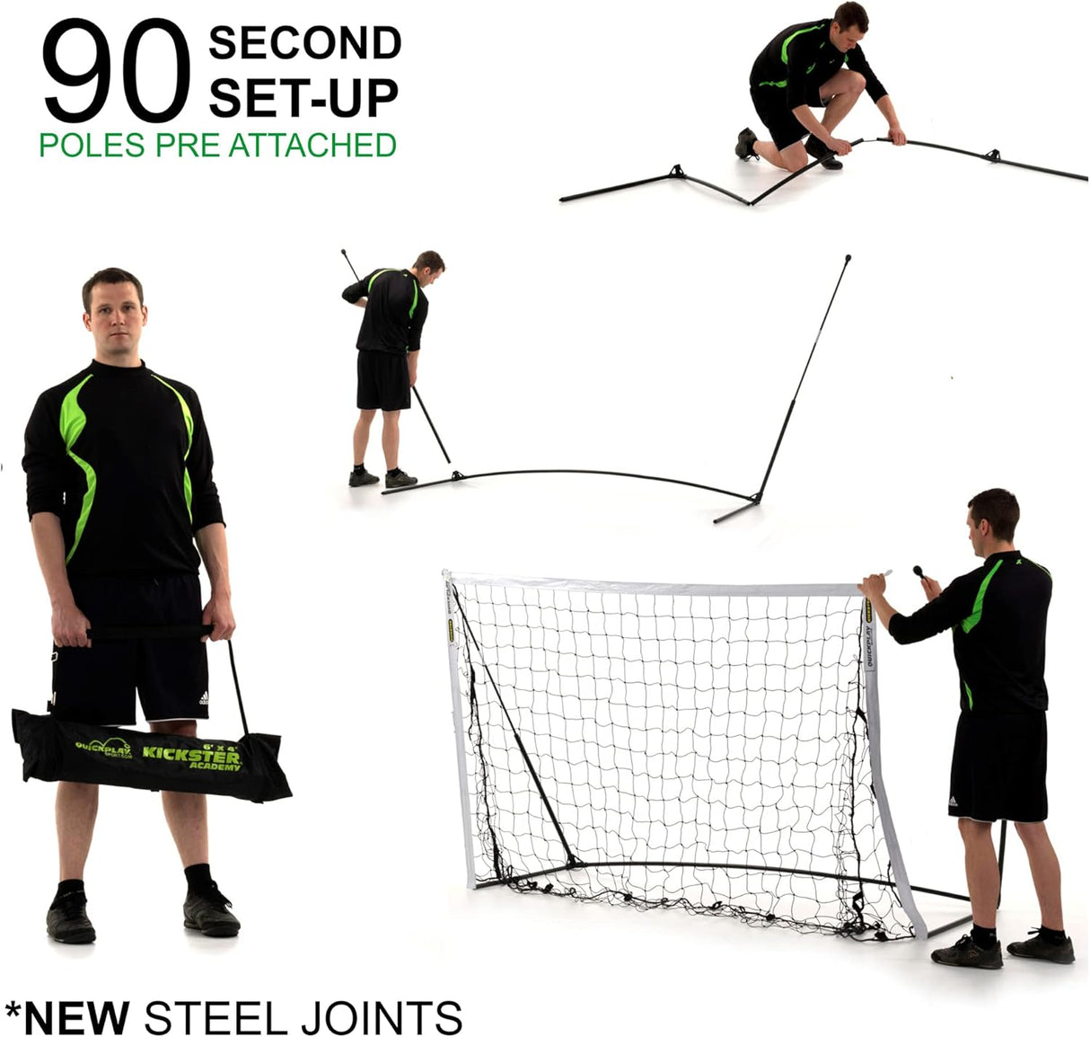 Portería de fútbol portátil, incluye red de fútbol y bolso