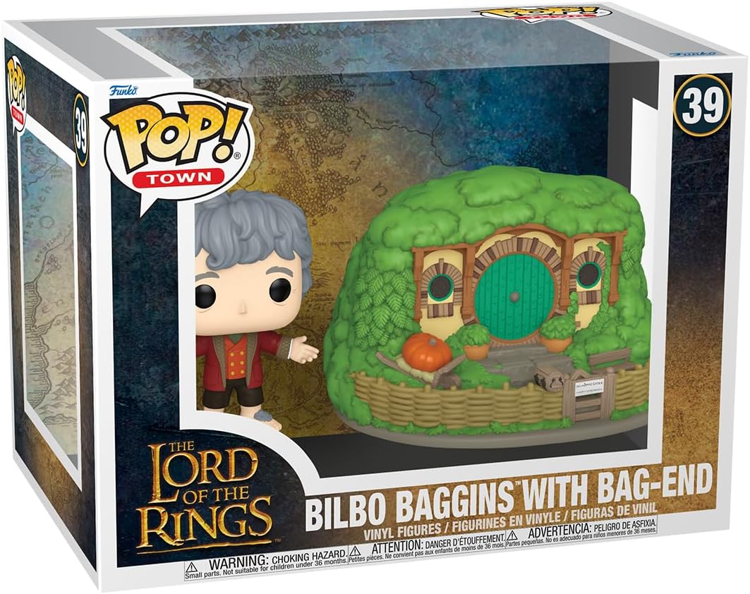 Funko Pop! Town: El Señor de los Anillos - Bilbo Baggins con Bag-End