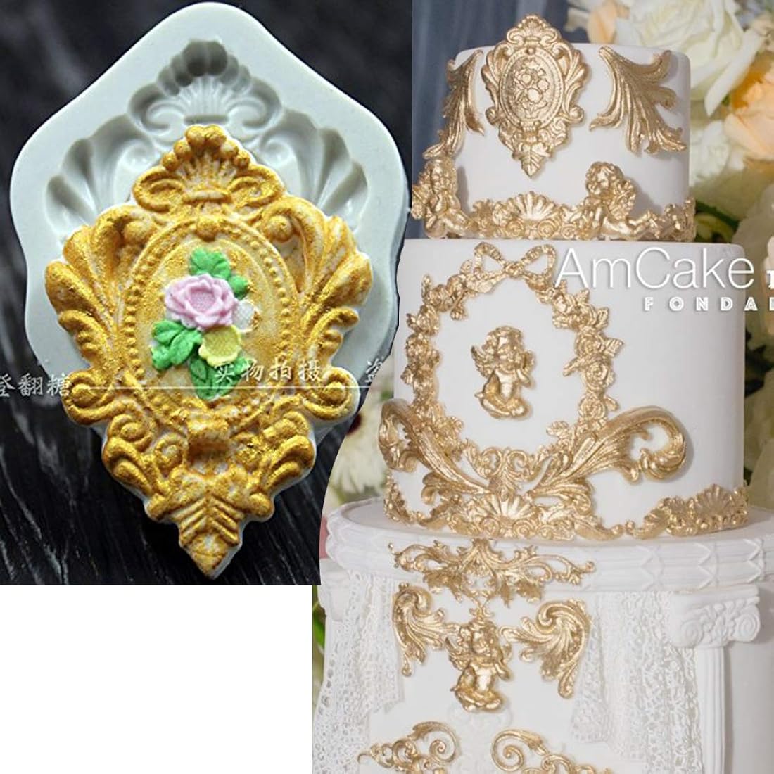 Anyana Molde de silicona Cameo para pastel decoración