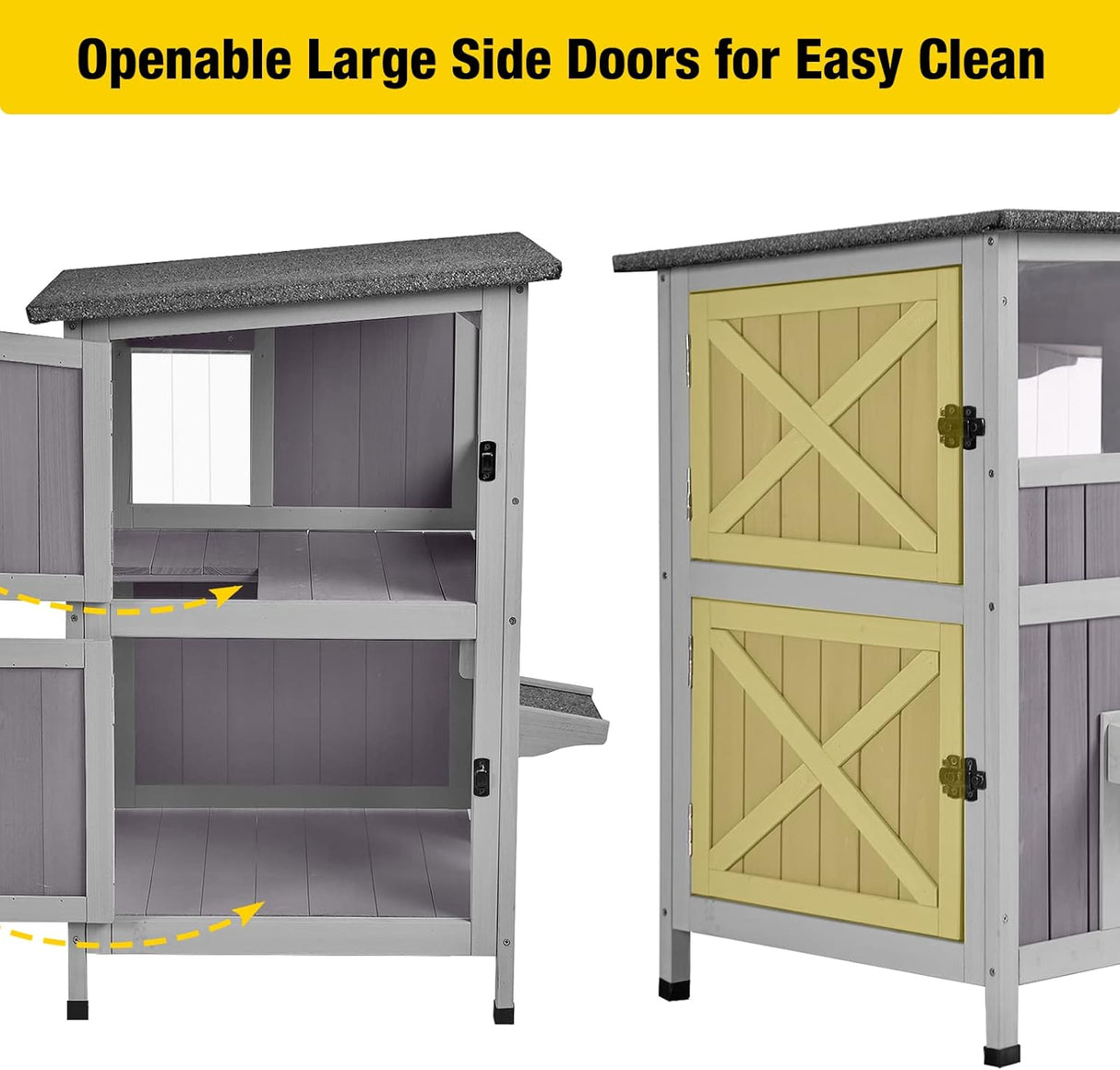 Casa para Gatos Aivituvin 2 Pisos con Ventana para Exteriores