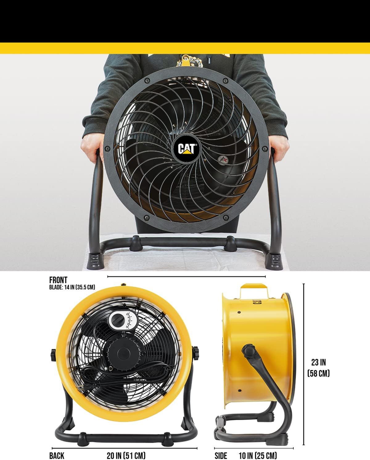 Ventilador Circulador HVD-14AC CAT, 4 velocidades, 360°