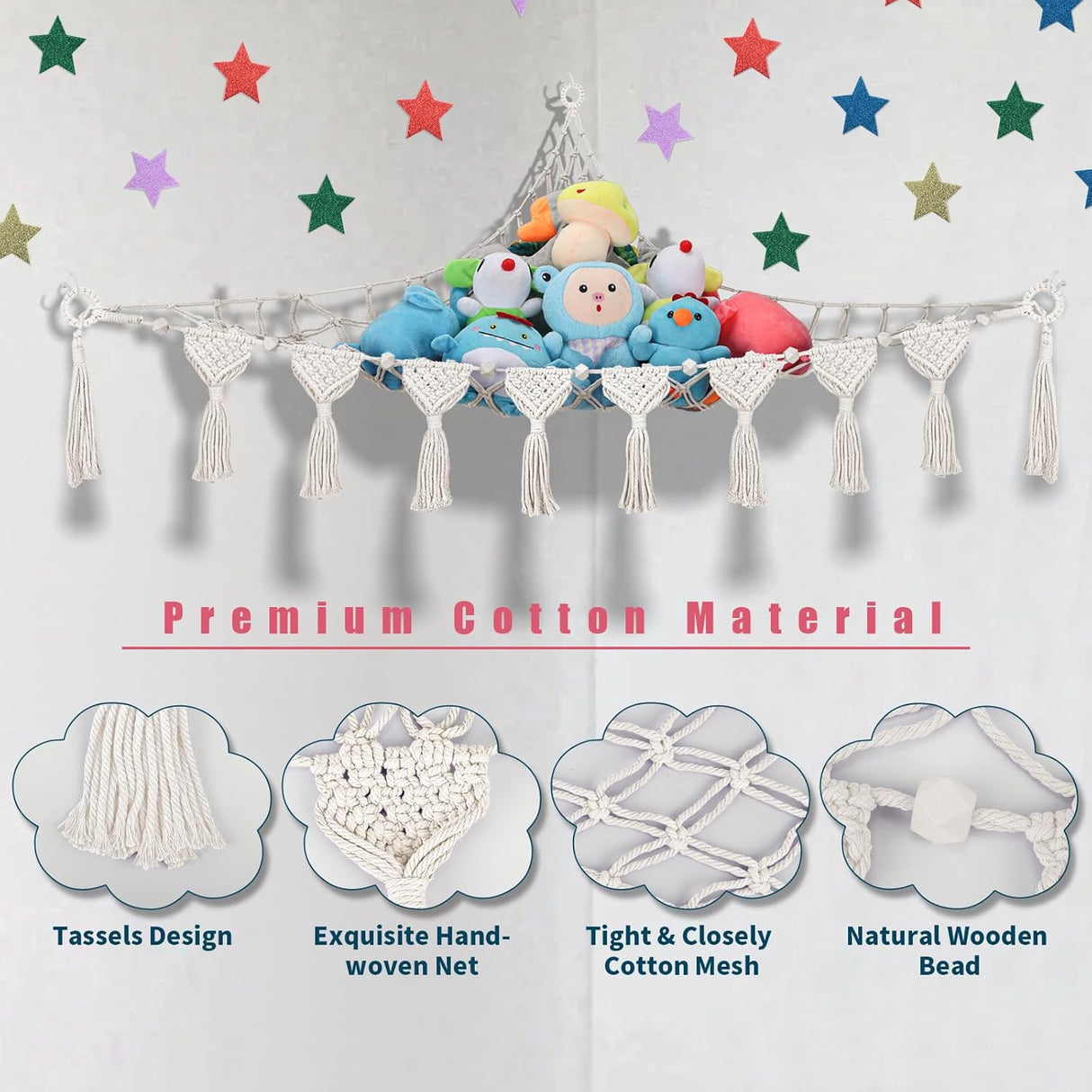 Hamaca Gigante para Peluches con Luz LED, Organizador 56