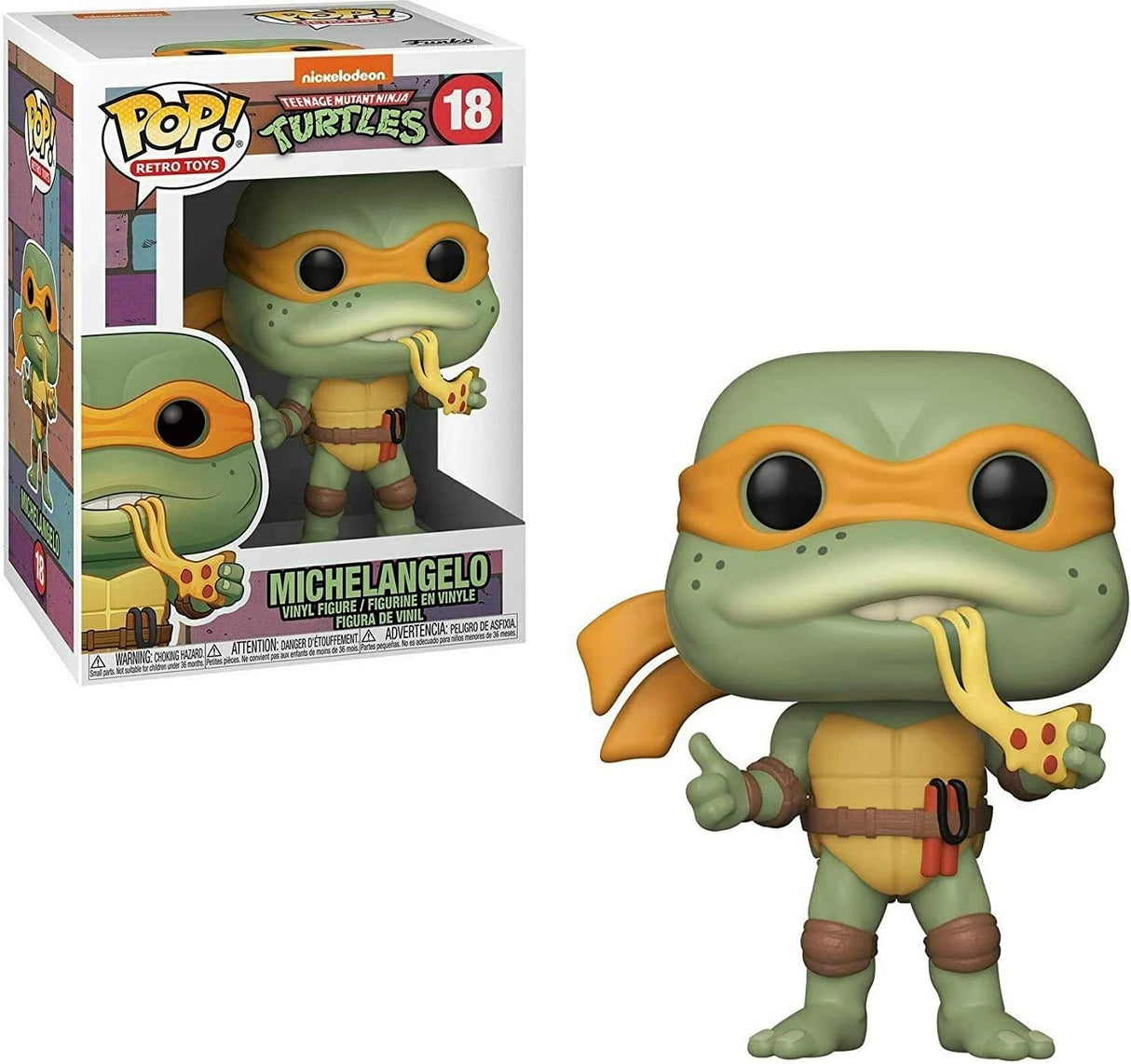 Figurita Funko Pop! TMNT Michelangelo 3.75 pulgadas con protector