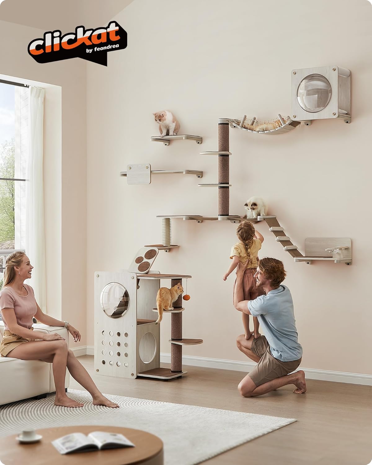 Cueva para Gatos Feandrea, Rincón con Hamaca y Ventana No.010