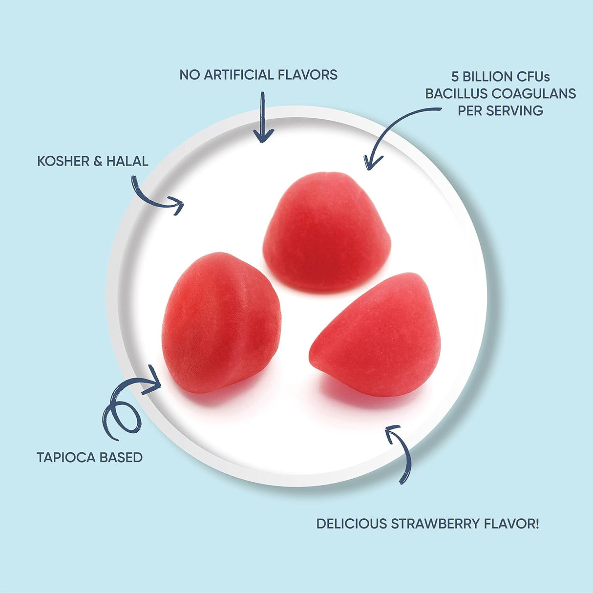 Suplemento gomita Probiótico para mujeres y hombres 44 unid