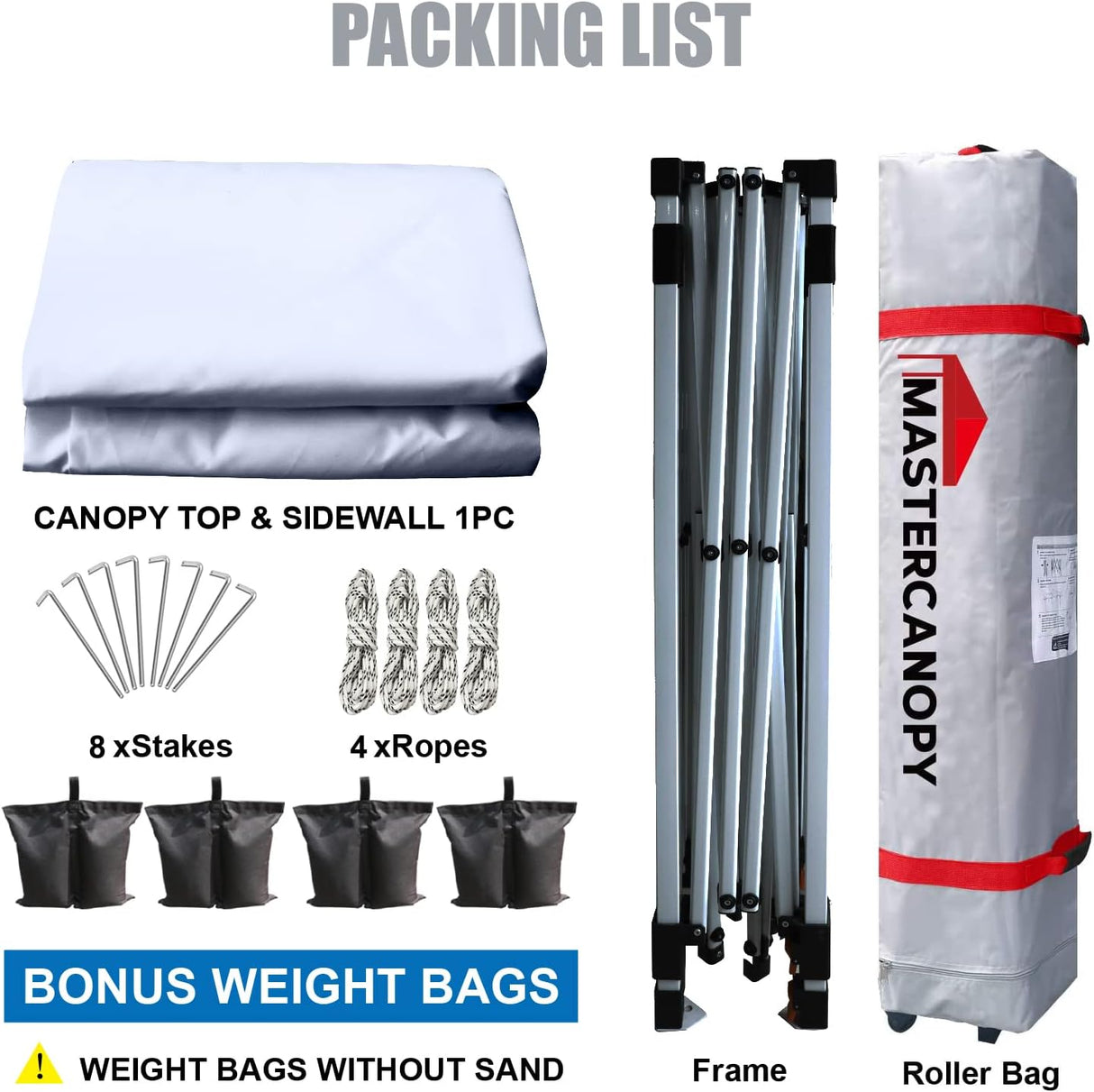 Carpa Plegable MASTERCANOPY 10'x10' con 1 Lateral Blanca