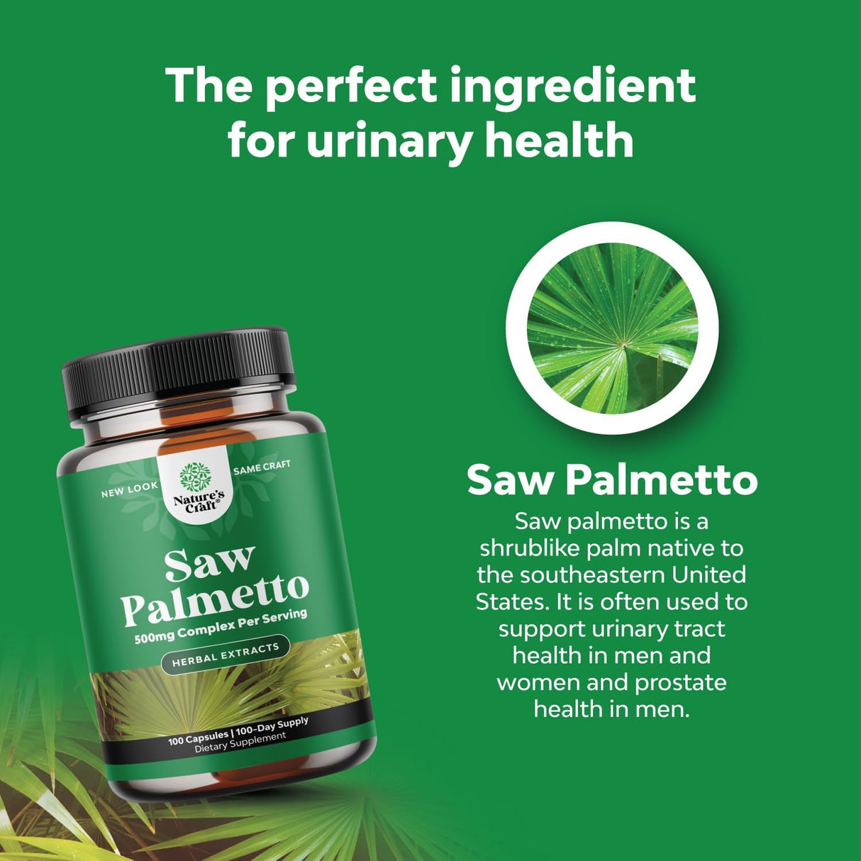 Suplemento Pure Saw Palmetto Extract crecimiento del cabello