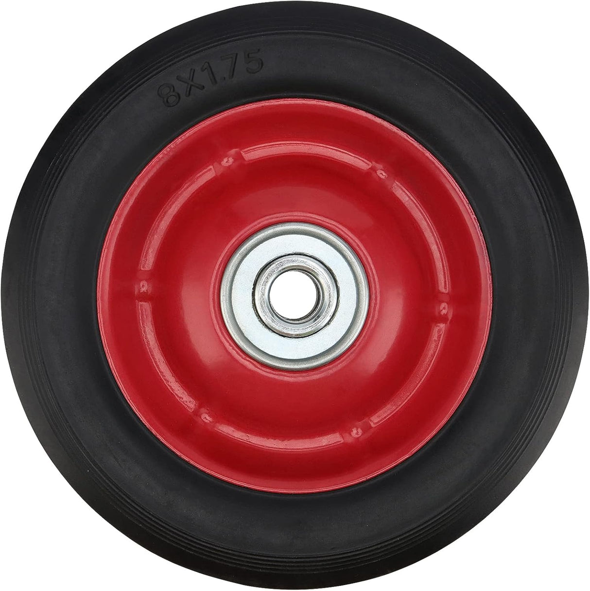 Ruedas de goma sólida PINGEUI 8” 220 lbs, 4 piezas, 1/2”