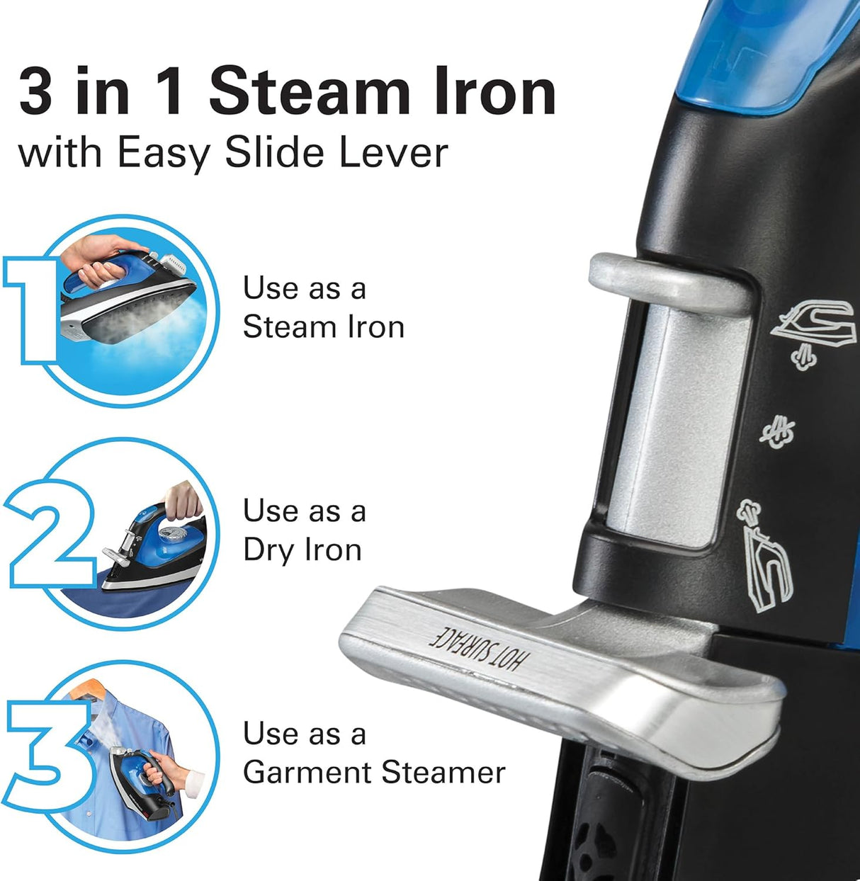 Plancha Vaporizador 2 en 1 para plancha y ropa con boquilla