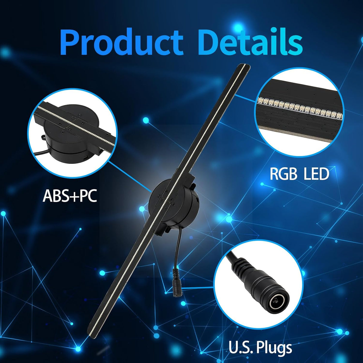 Ventilador Holográfico 3D, 16.5in, Proyector LED 224, Modelo 3D