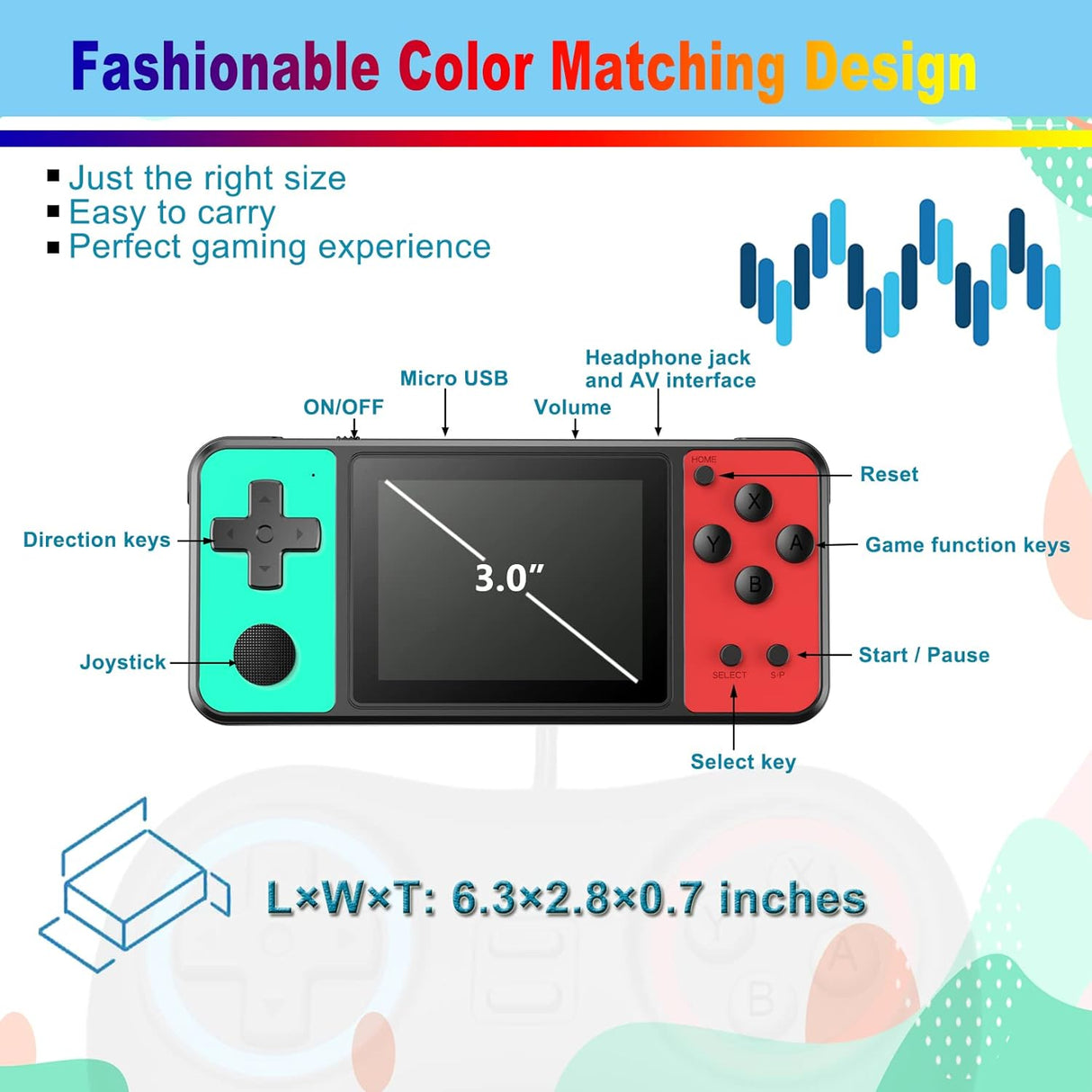 Consola de juegos de mano para niños y adultos GB-867 Beico