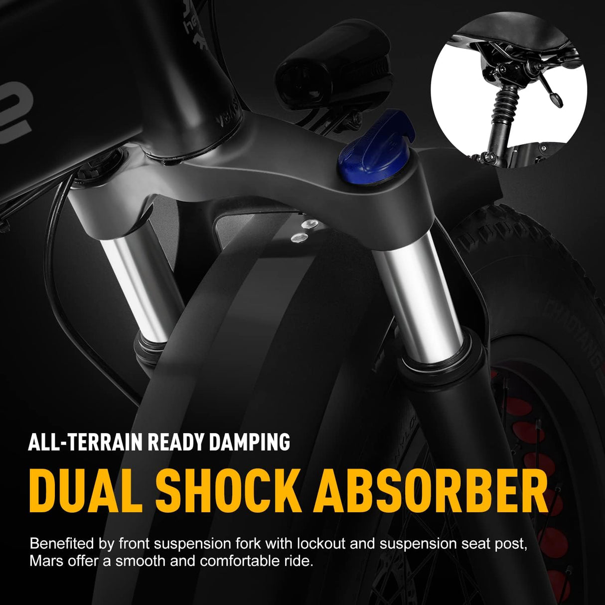 Bicicleta eléctrica Heybike Mars, 1000W, 50 millas, 20 x 4.0