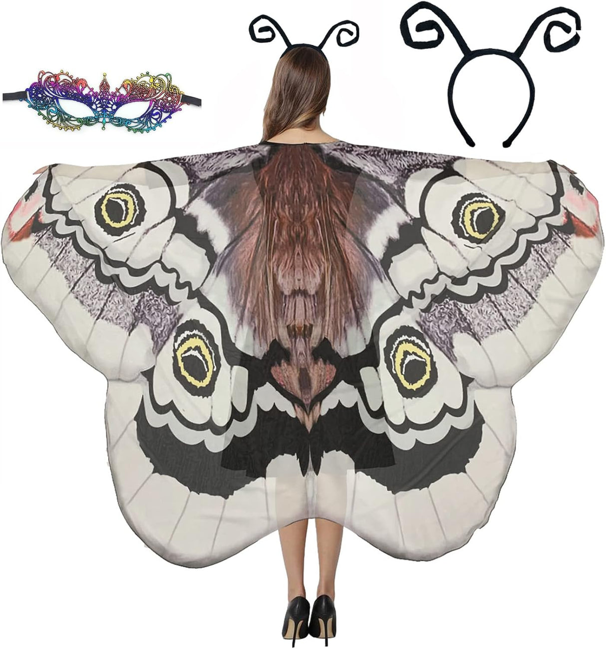 Disfraces de alas de mariposa para mujer negra talla única