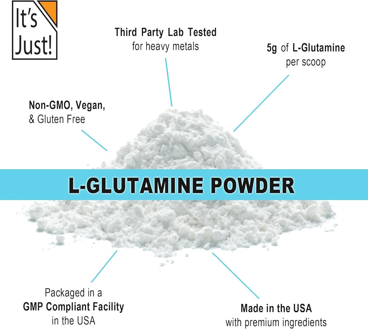 L-Glutamina en Polvo It's Just! 500g, Recuperación Muscular