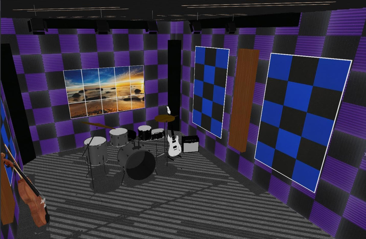 Paneles acústicos de 52 unidades, espuma para estudio, 12x12x1