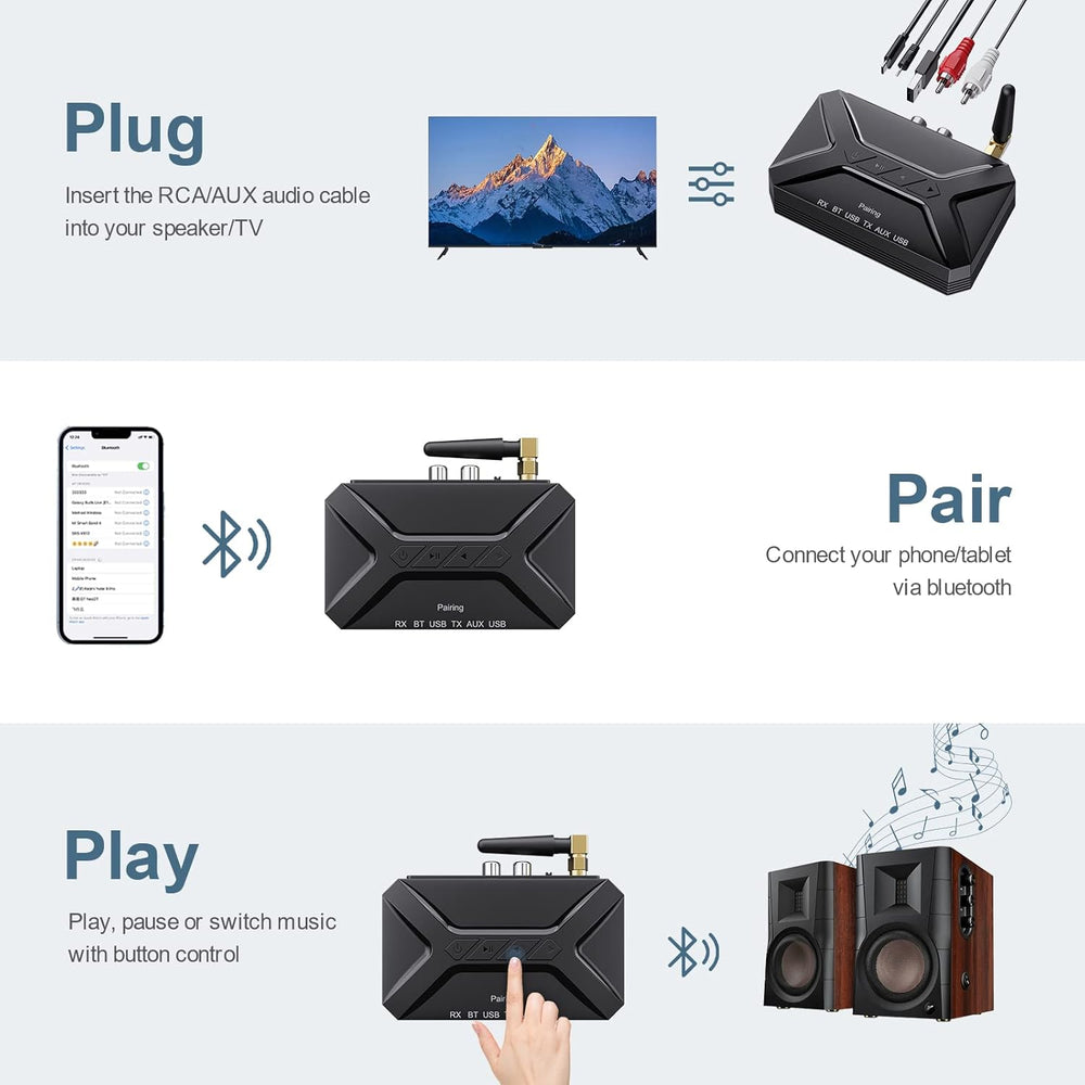 Adaptador de audio Bluetooth 3 en 1