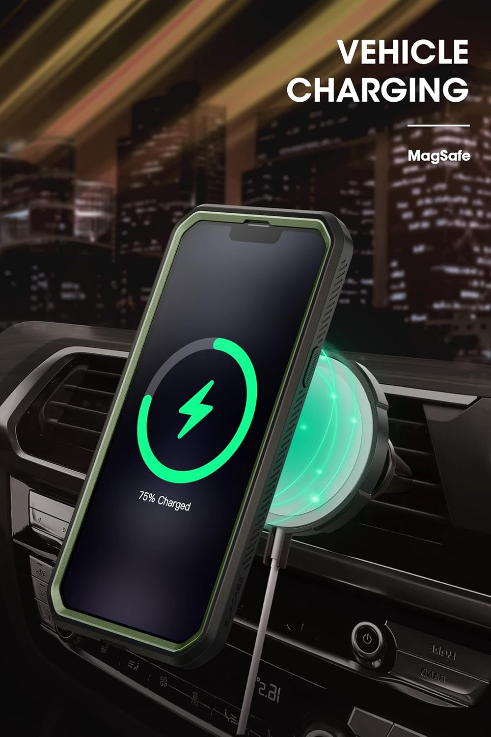 SUPCASE Unicorn Beetle Pro Mag - Funda para iPhone 13 Pro Max (versión 2021) de 6.7 pulgadas, compatible con MagSafe de cuerpo completo con protector de pantalla integrado y soporte (Guldan)