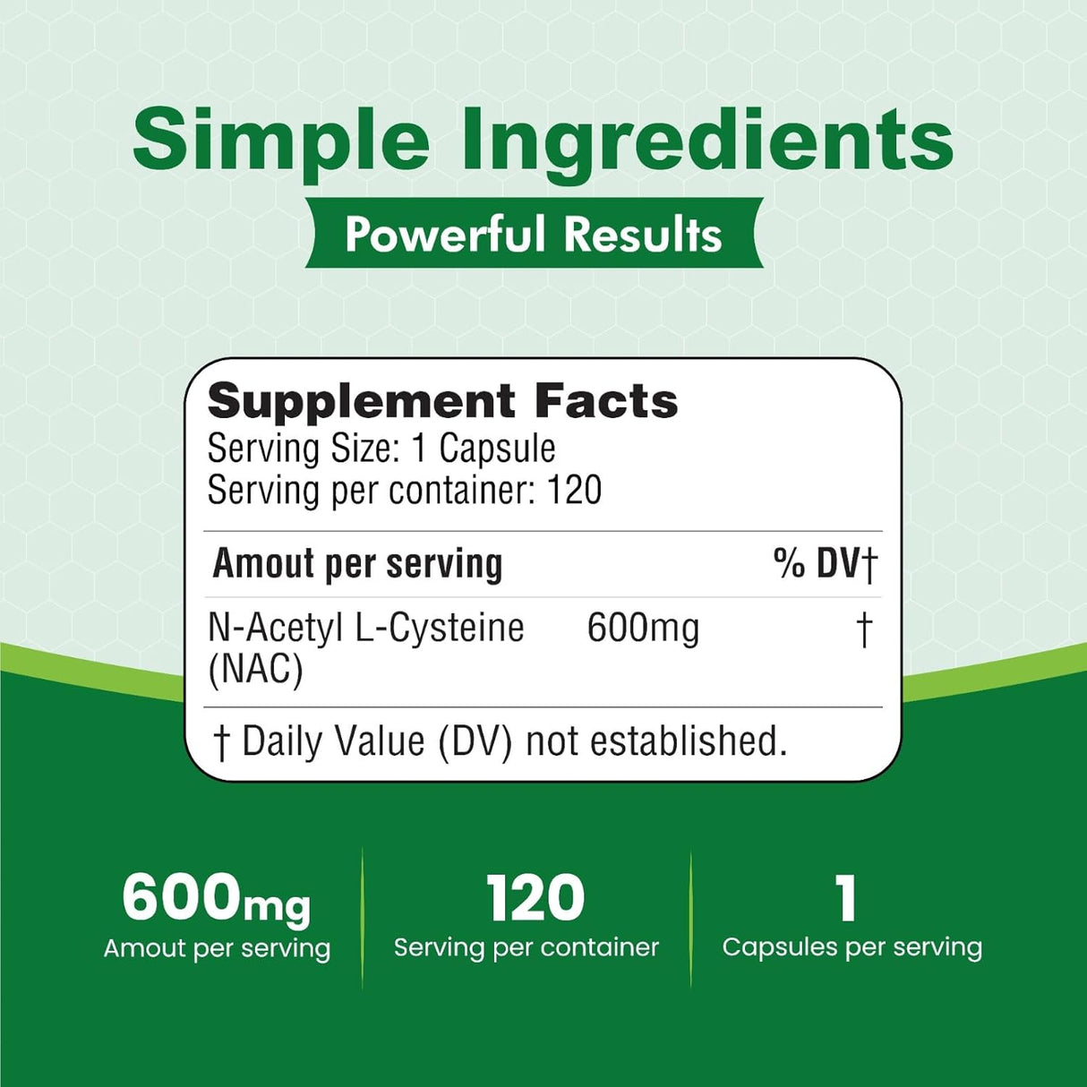 N-Acetil L-Cisteína 600mg - HealthLife, 120 cápsulas, No GMO