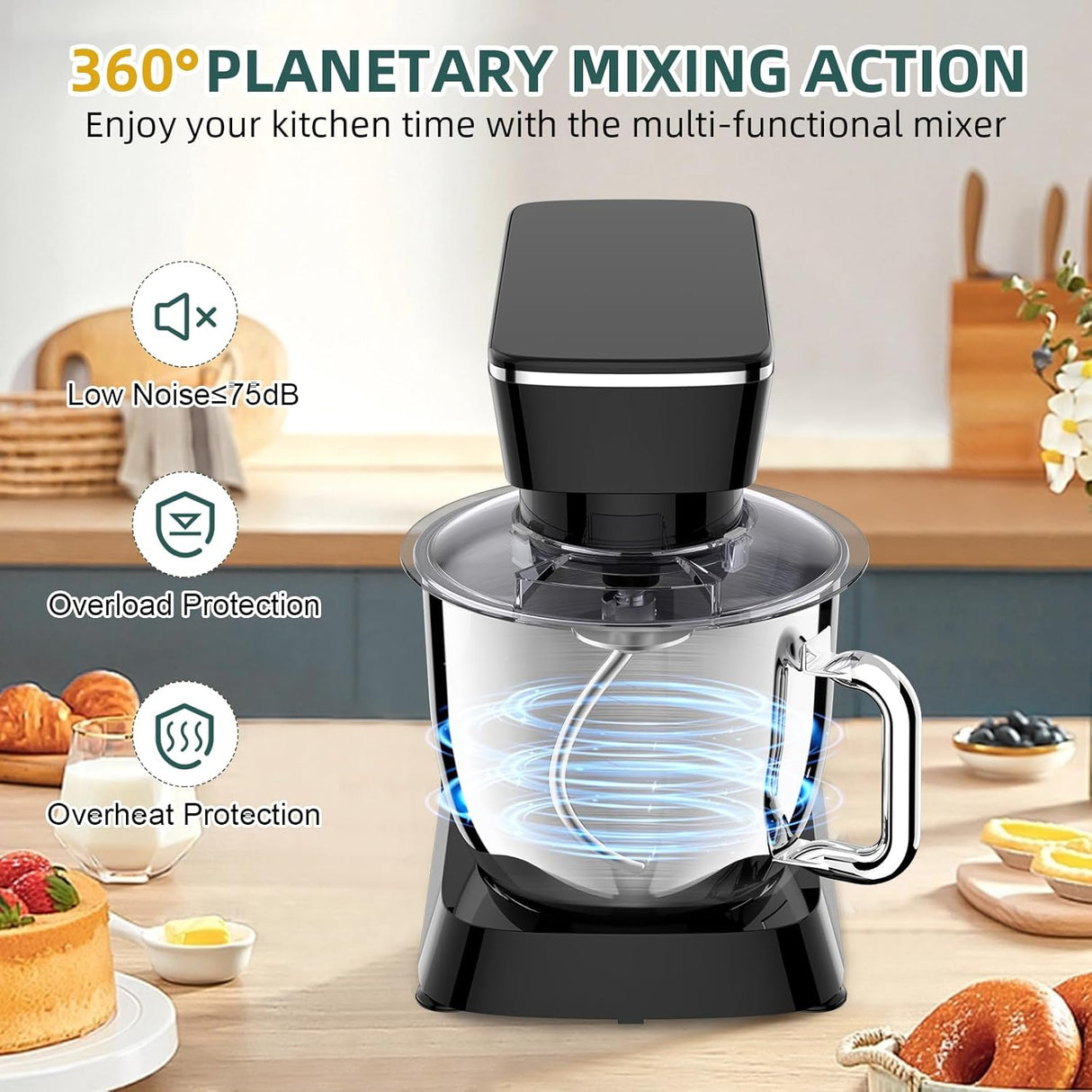 Batidora de pie 6QT, 10+P velocidades, acero inoxidable, modelo