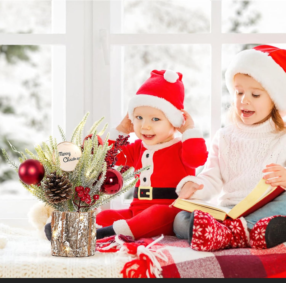 Árbol de Navidad Mini 12 pulgadas N&T, Decoración Artificial