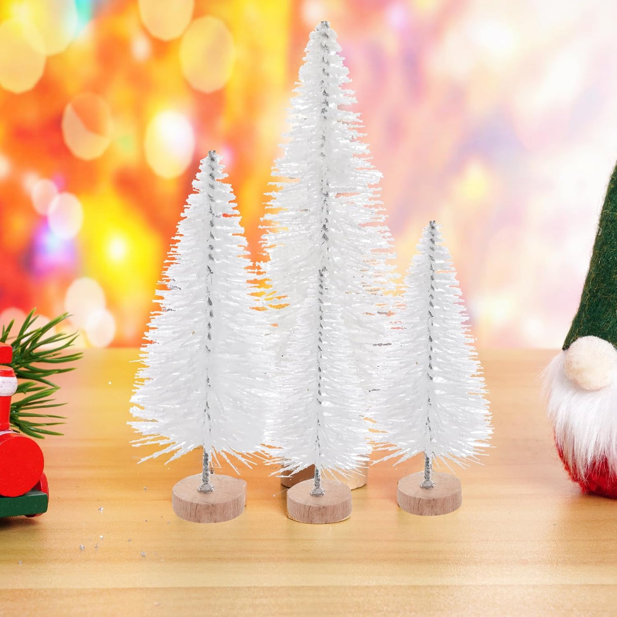 40 Pcs Árboles de Navidad Artificiales Yookat con Base de Madera