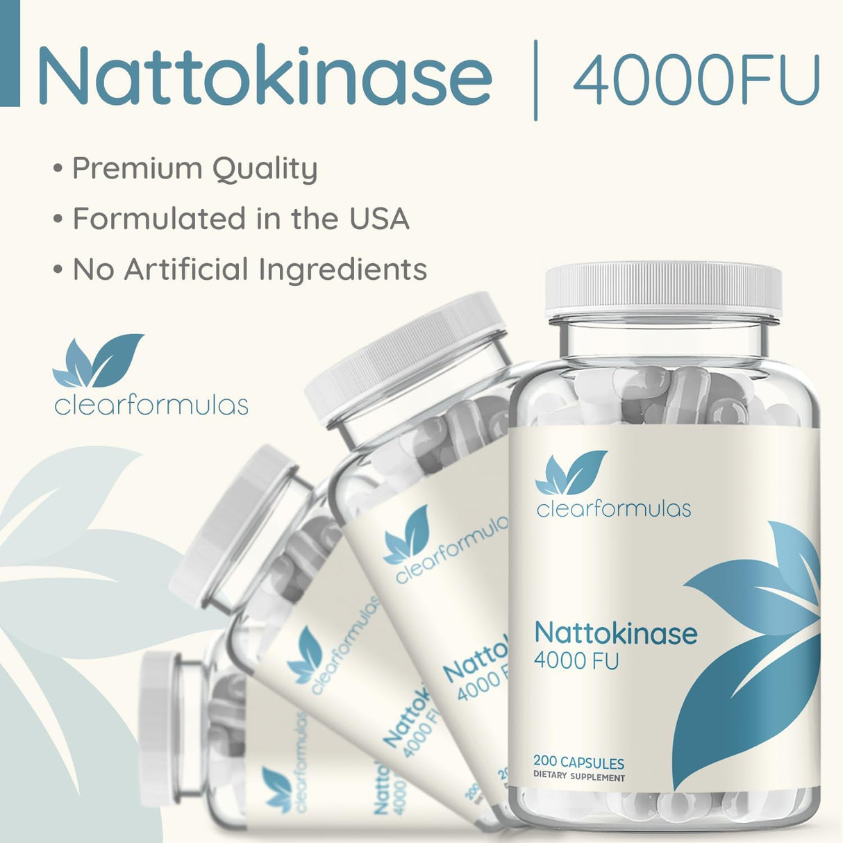 Nattokinase 4000 FU - 200 Cápsulas Vegetales sin OGM