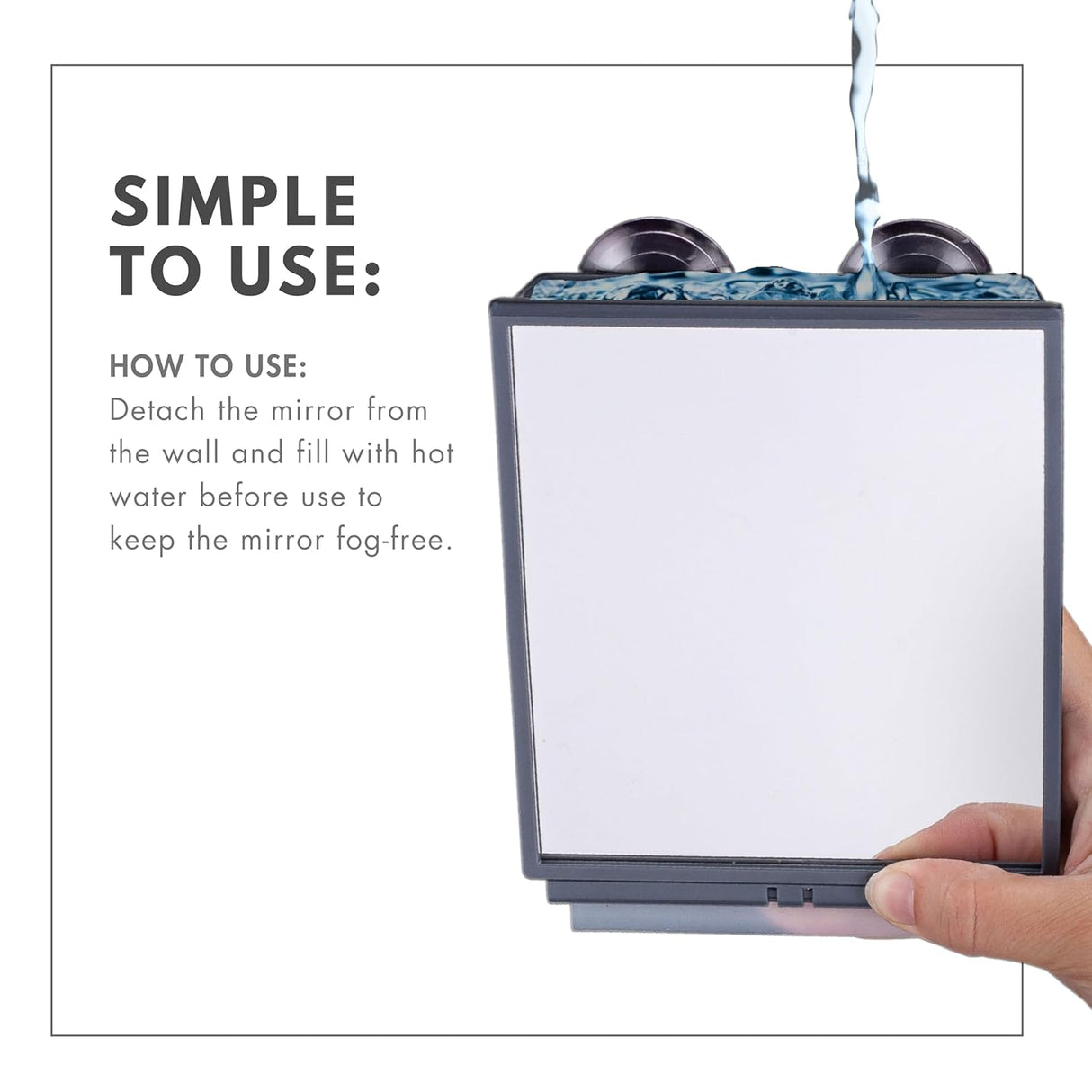 Espejo de ducha que no se empaña con limpiavidrios