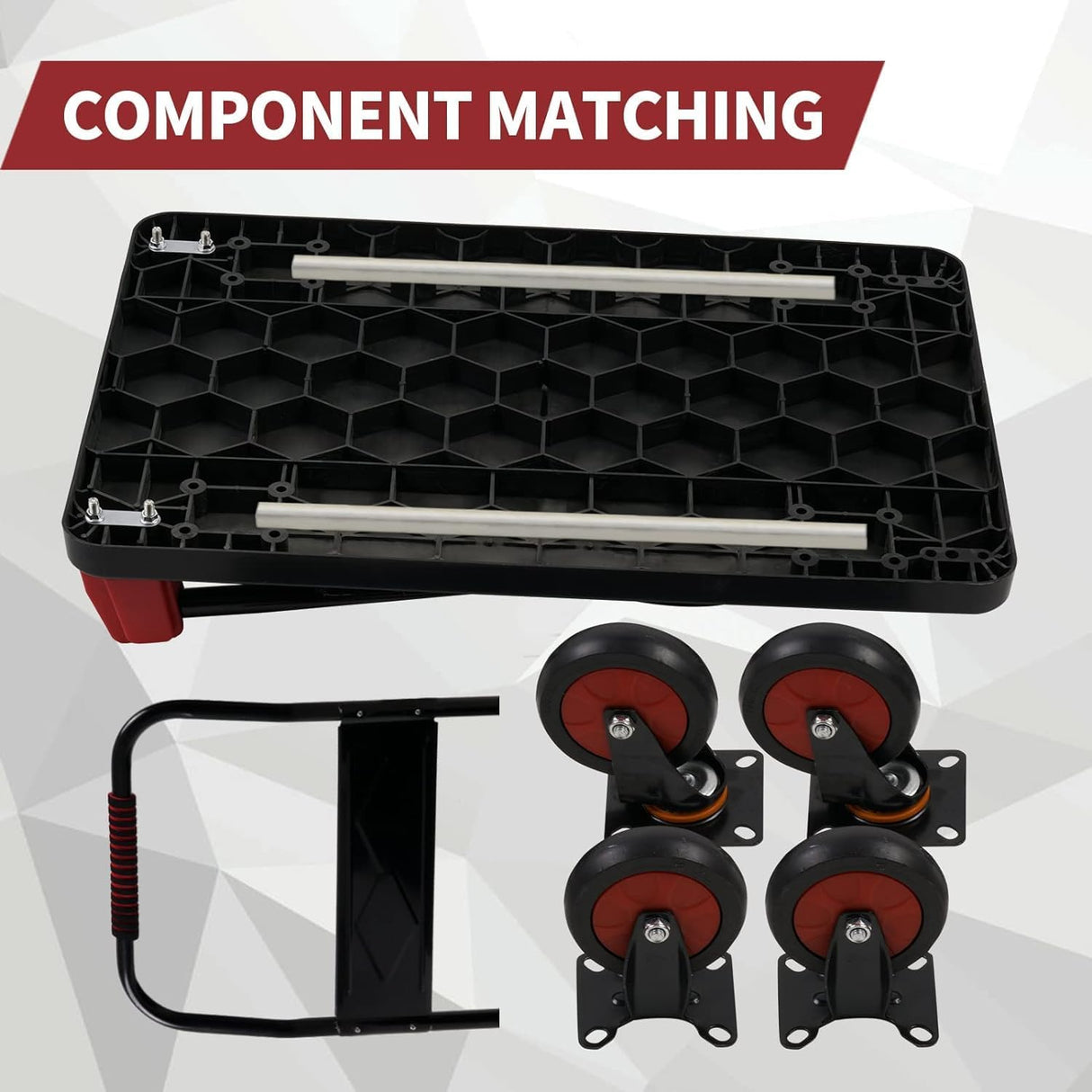 Carretilla Plegable, Capacidad 1000LB, 36x24in, Ruedas Giratorias