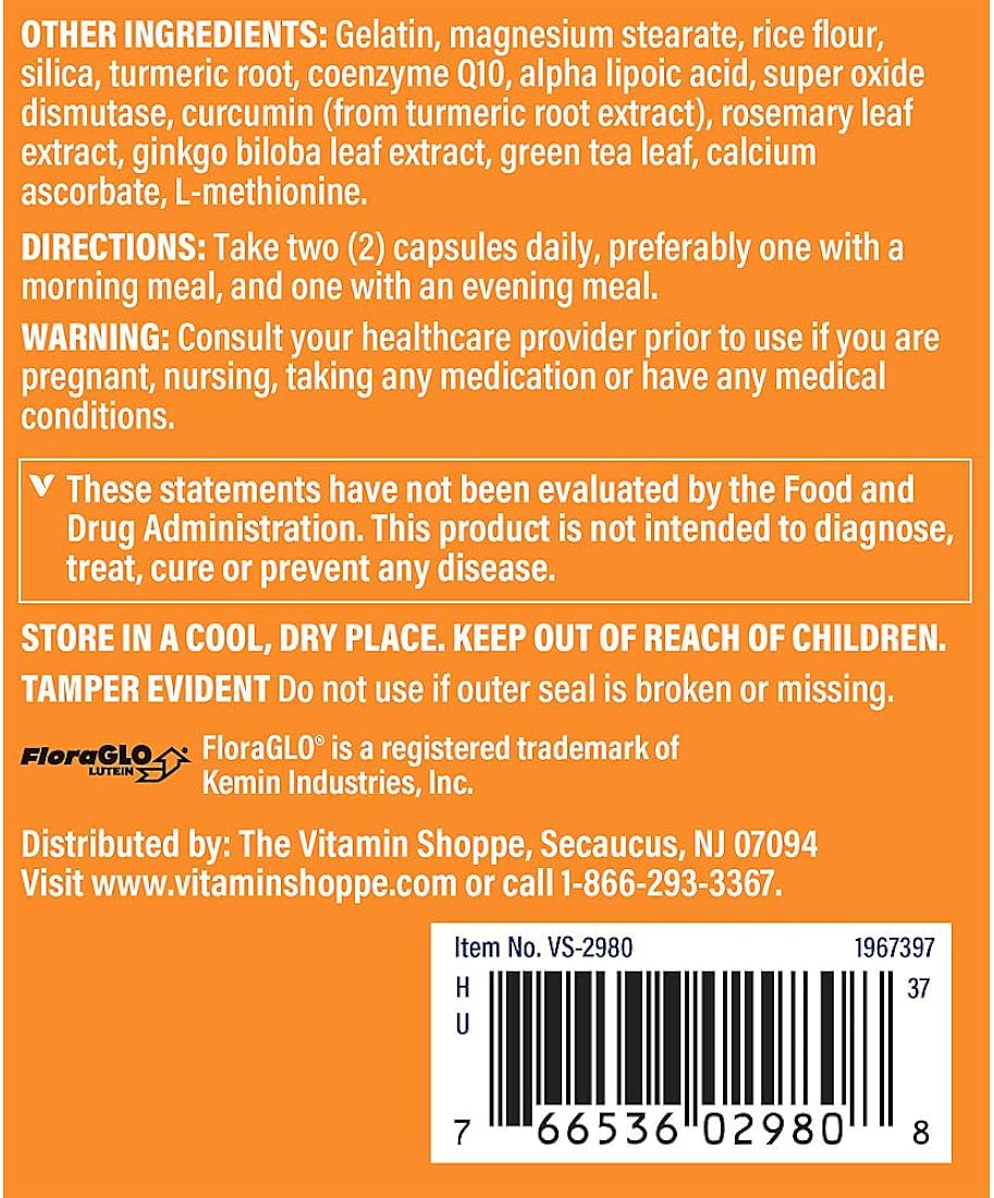 The Vitamin Shoppe Opti-Vue con Luteína Floraglo (240 Cápsulas)