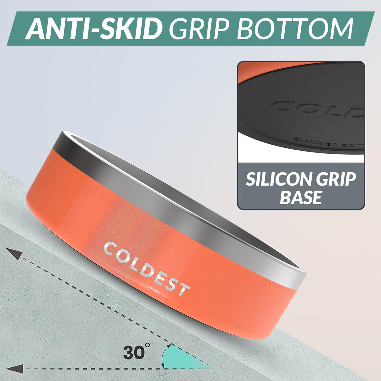 Cuenco Frío para Mascotas - Purpurina roja caramelo