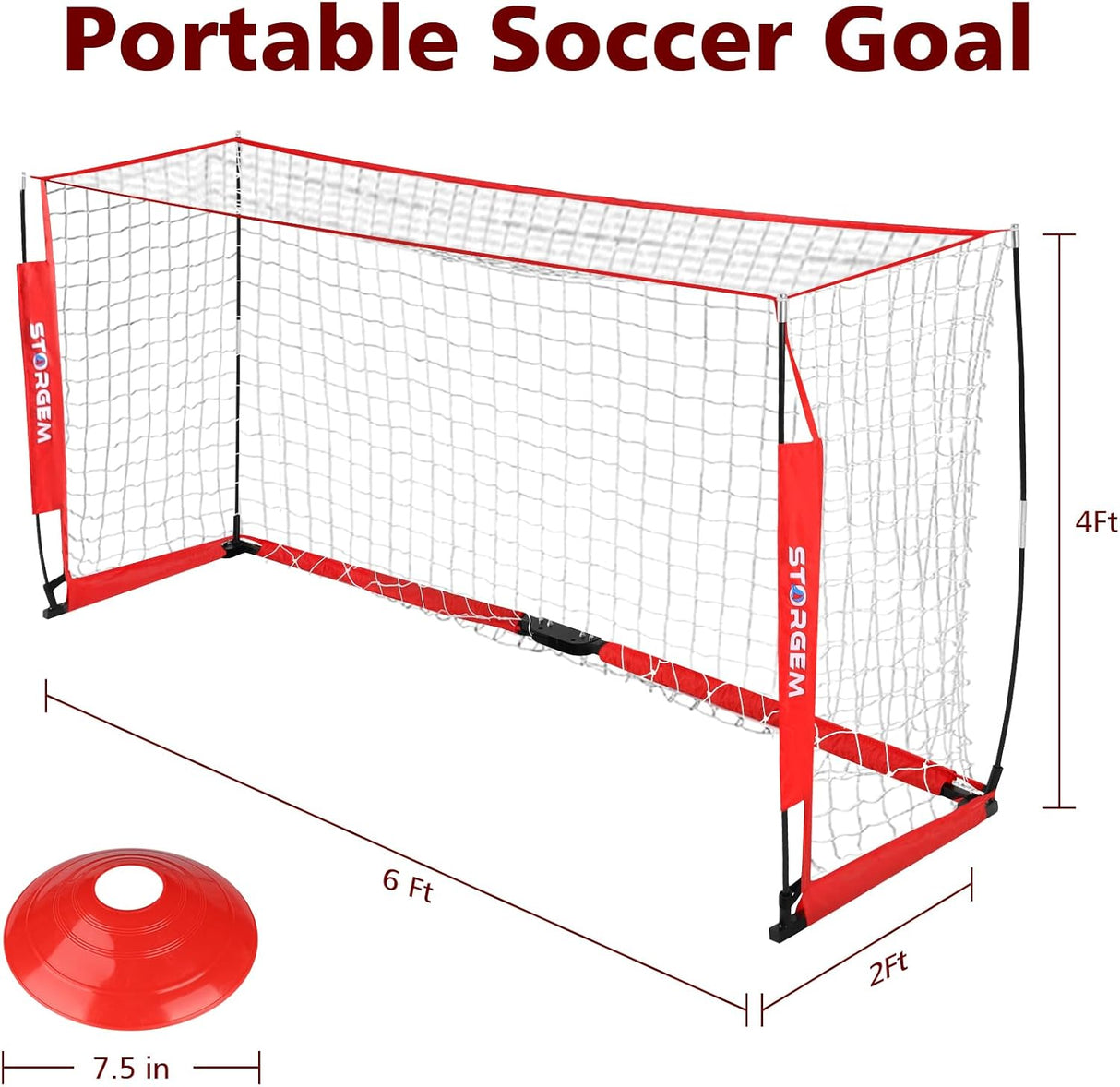 Porteria de futbol portatil plegable, fácil de llevar