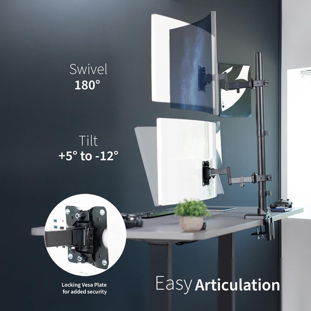 Soporte Doble para Monitores Ultra Anchos VIVO, STAND-V202T