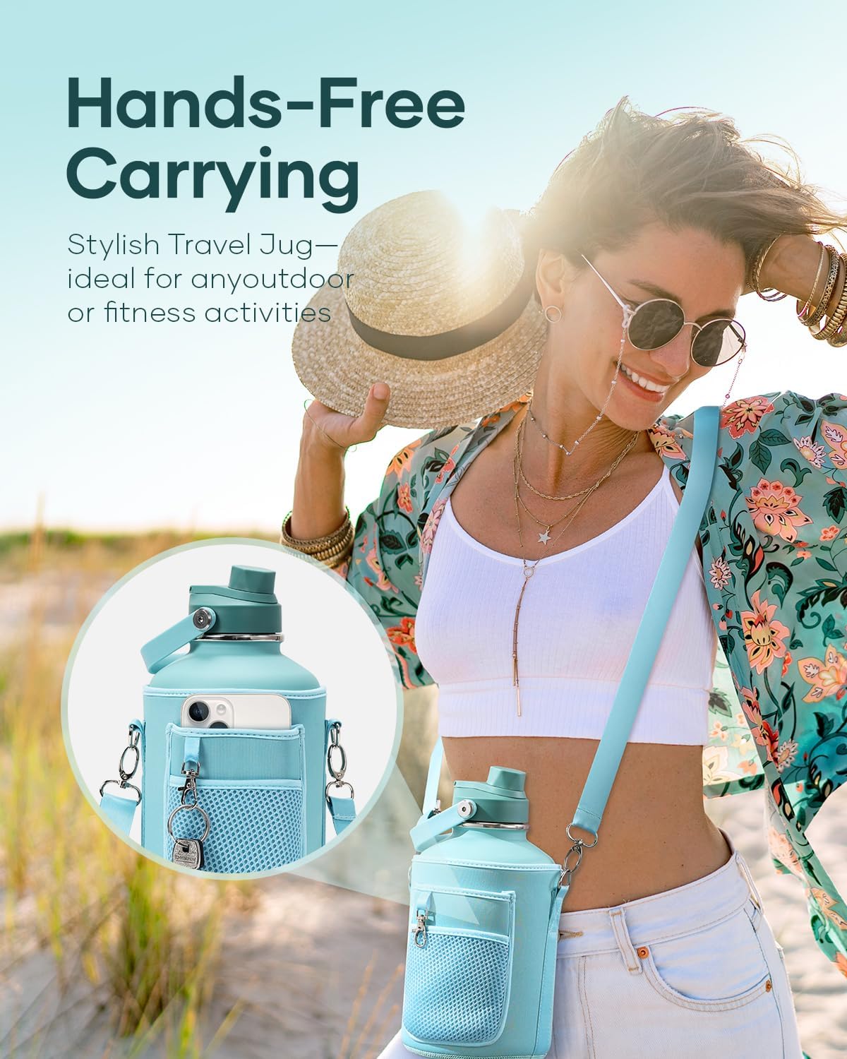 Botella de agua aislada BUZIO 64 oz, acero inoxidable, 48h frío