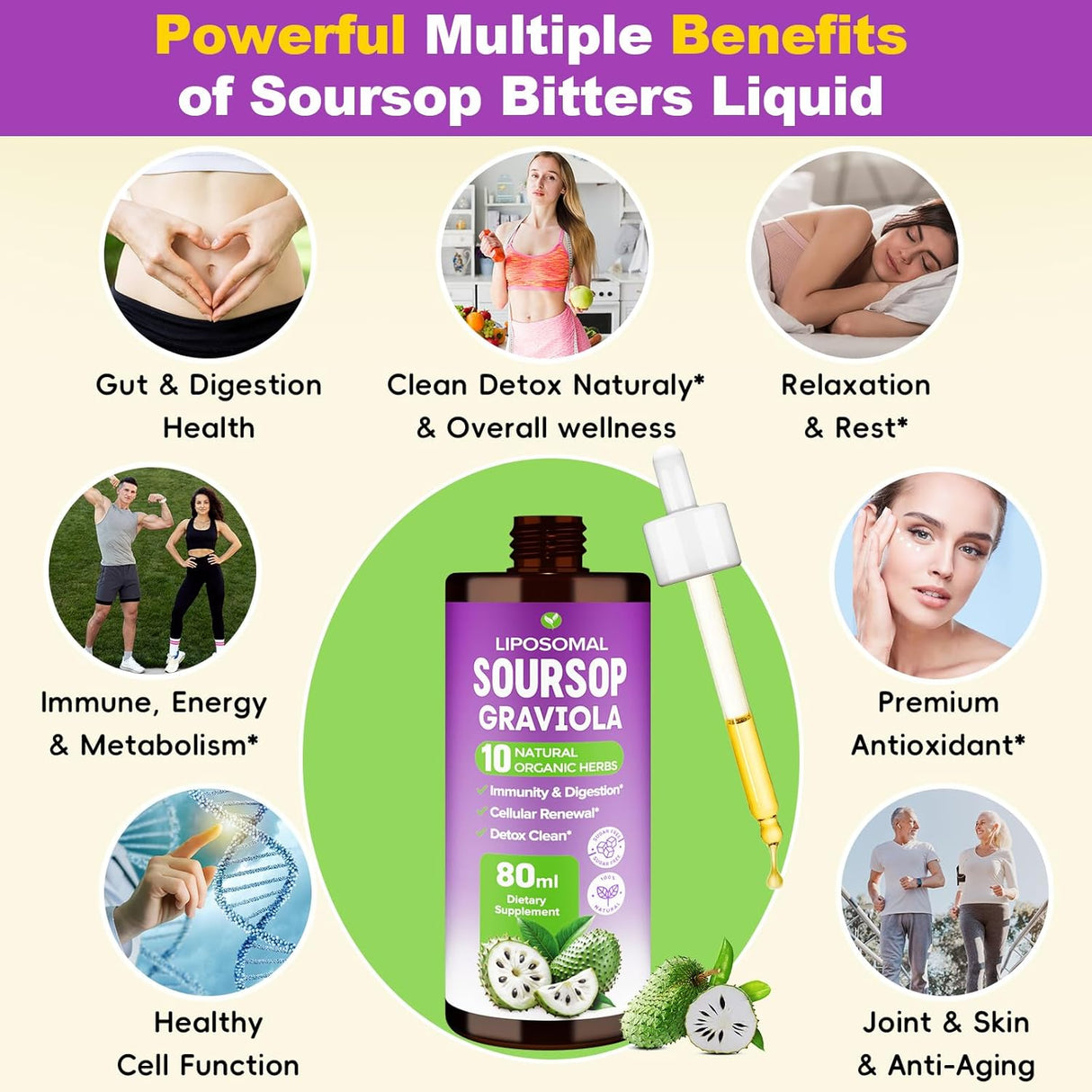 Soursop Bitters Líquido, Multivitamínico Liposomal, 80ml