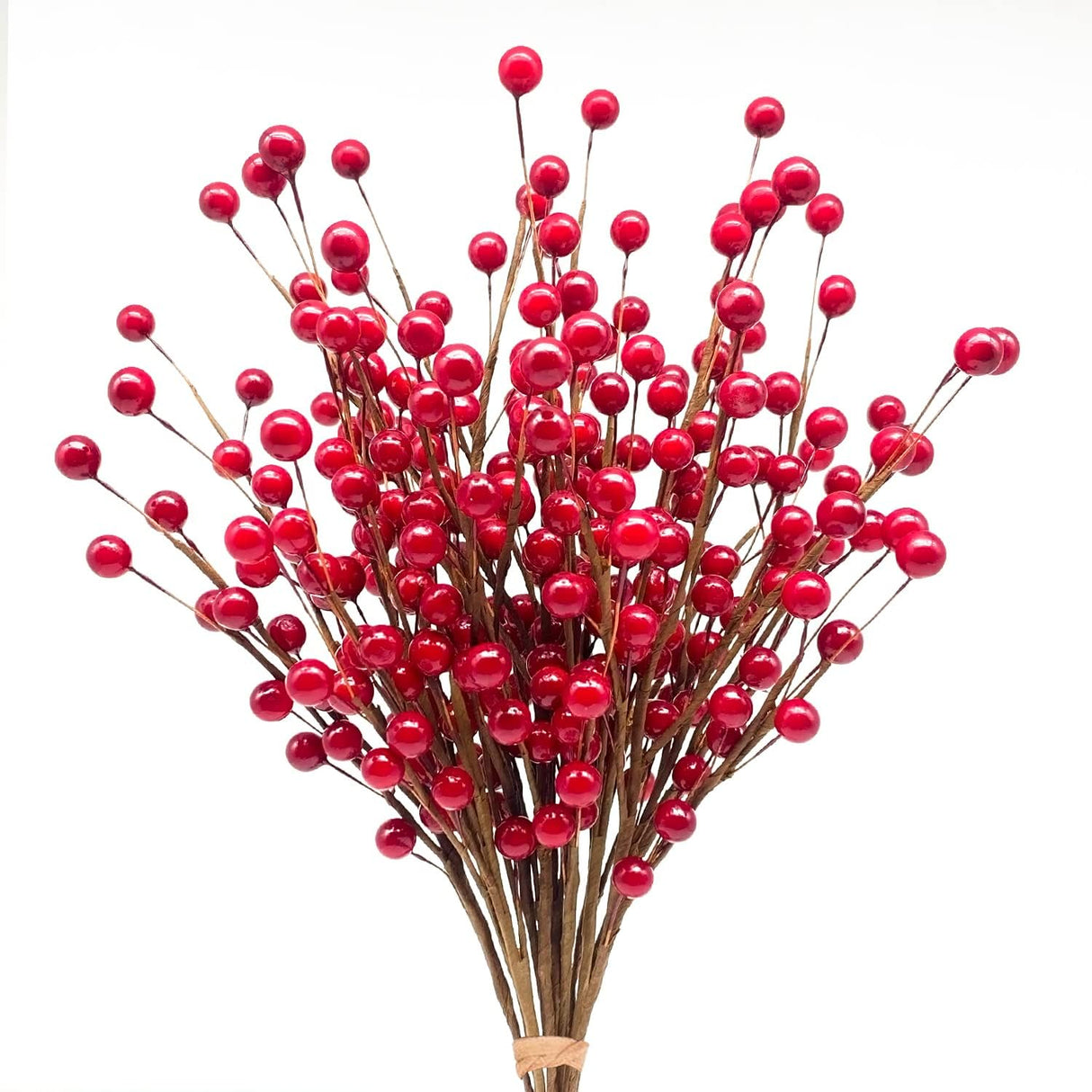 10 Pcs Berries Artificiales para Decoración Navideña, Rojo