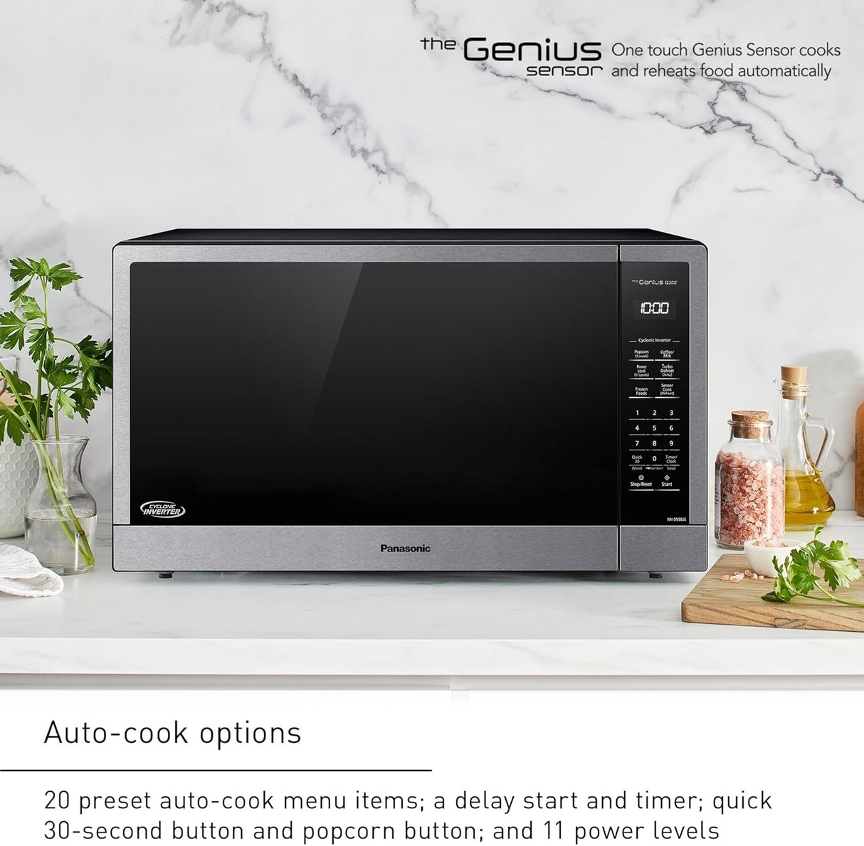 Horno Microondas Panasonic 2.2 cft, Acero Inoxidable, NN-SN98JS