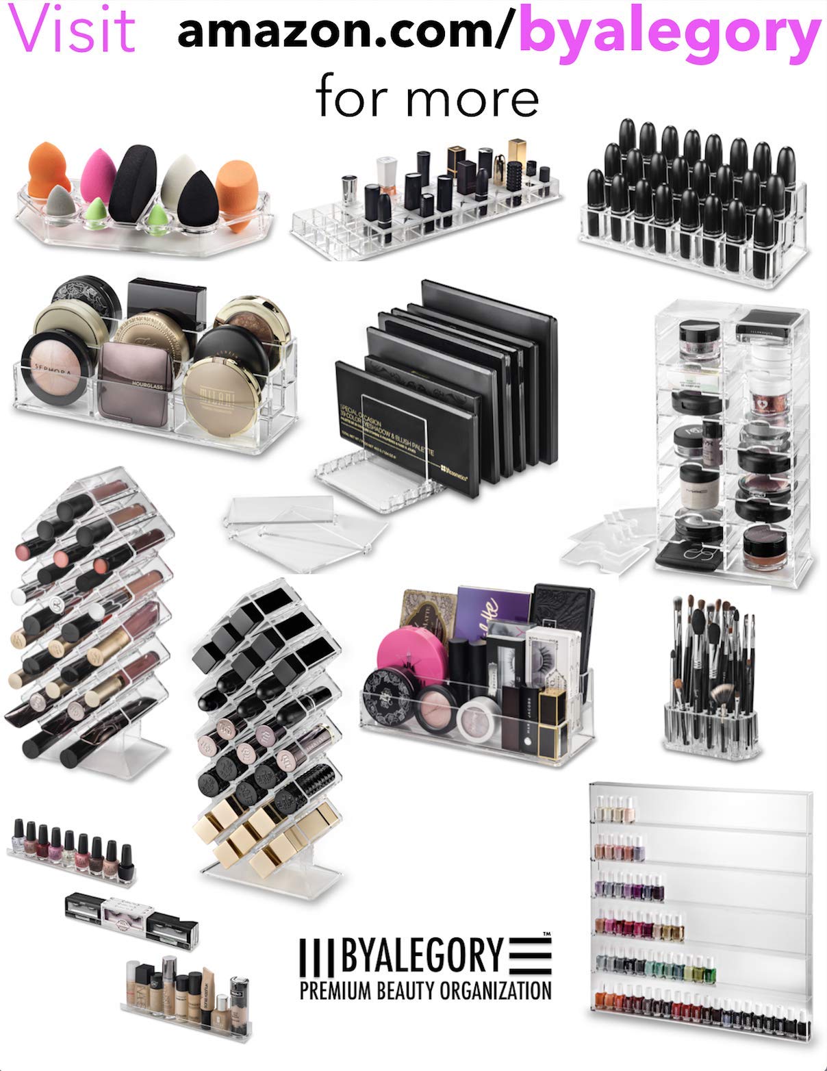 Organizador de acrílico de lápiz labial