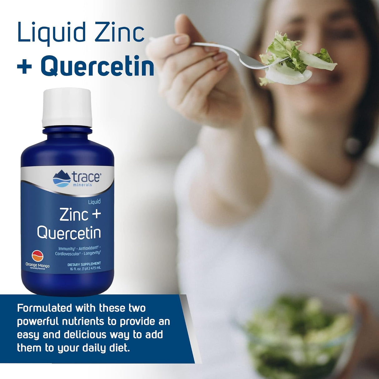 Suplementos Zinc líquido + quercetina 25 mg función inmune