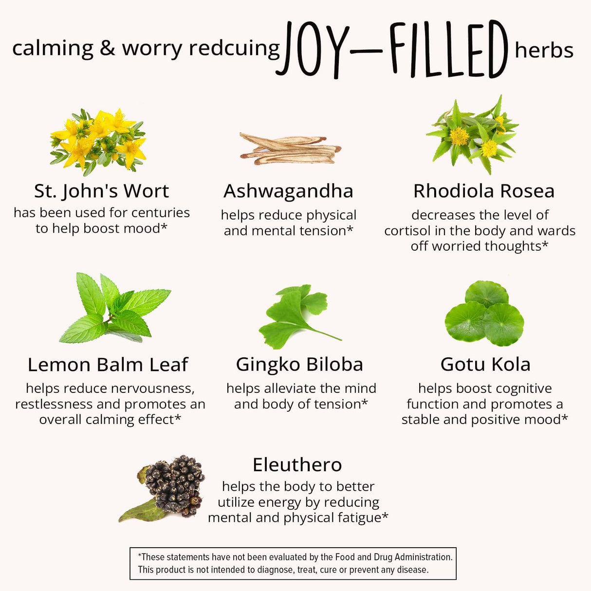 Suplemento de Ánimo Joy-Filled, 120 cápsulas, Herbal