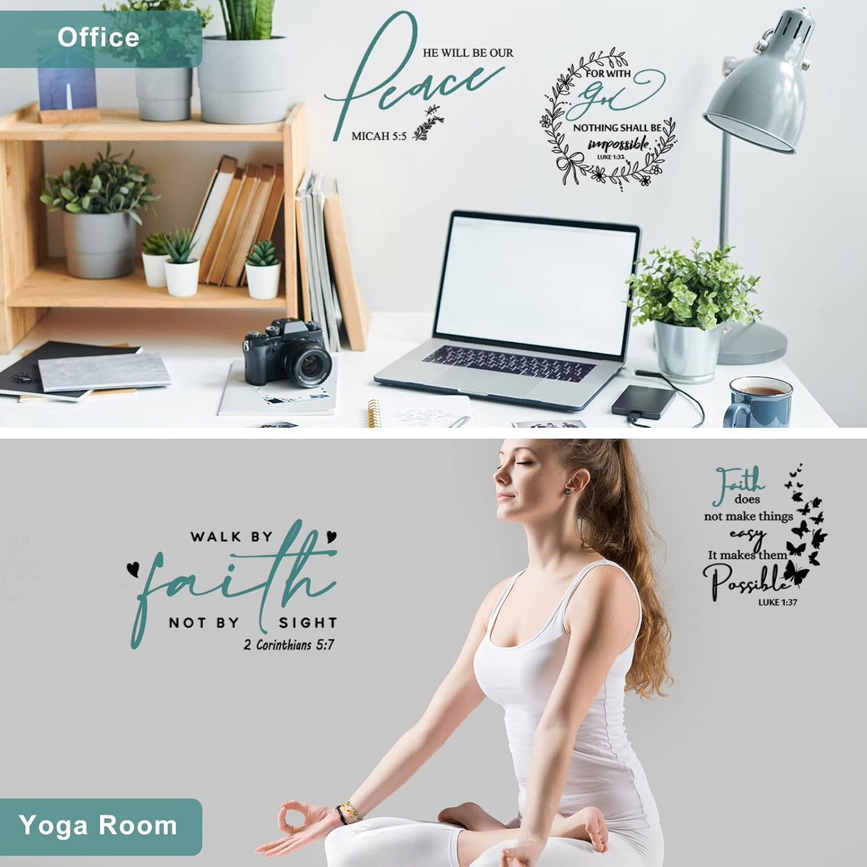 Vinilos de Pared Inspiradores Christianos - Estilo 12, Peel & Stick