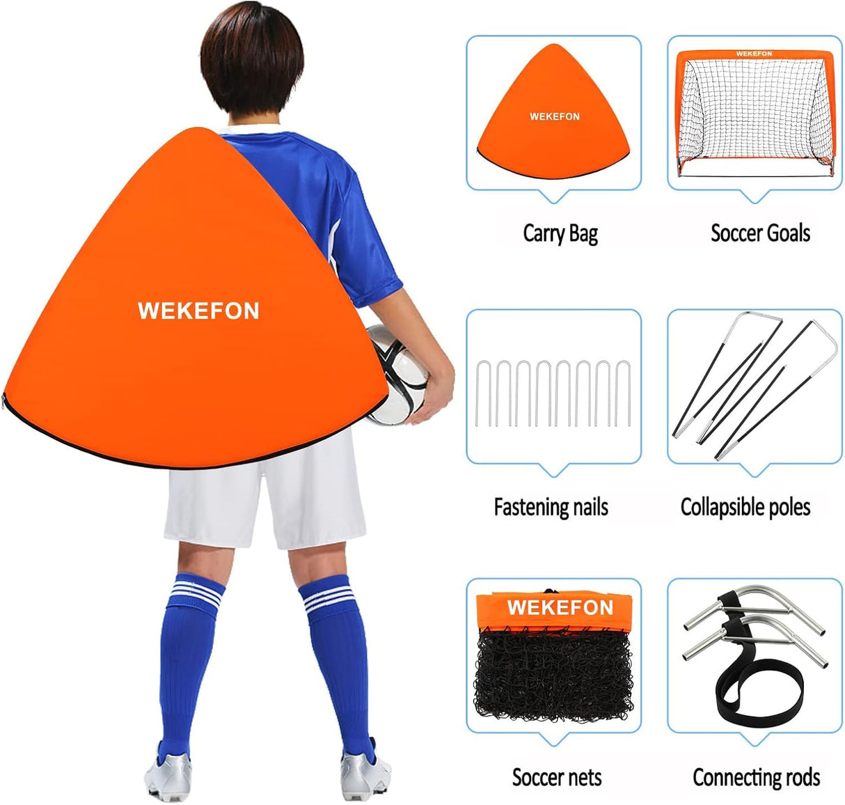 Pack 2 mini redes de futbol desarmables para niños