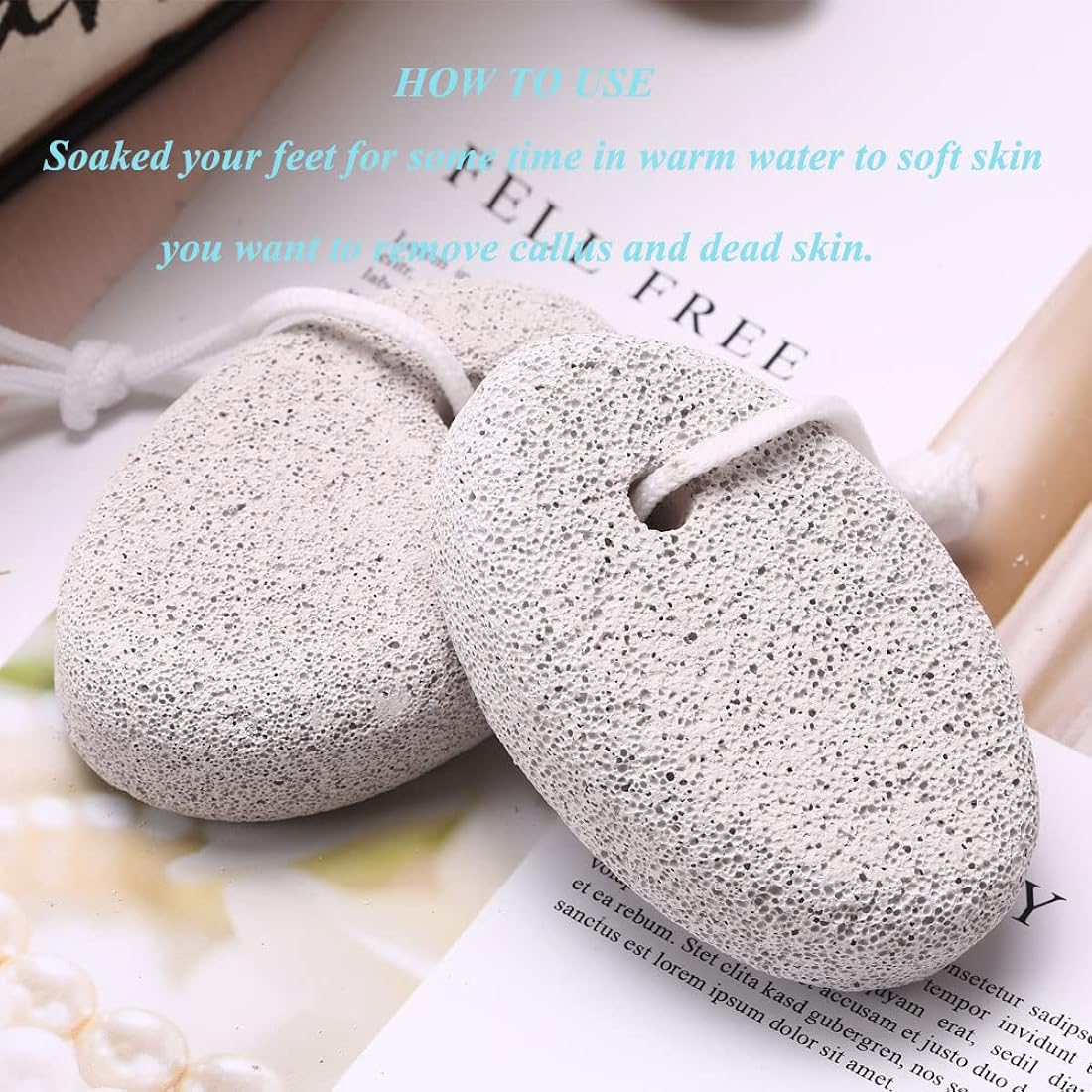 Paquete de 4 piedras pómez naturales para pies Borogo