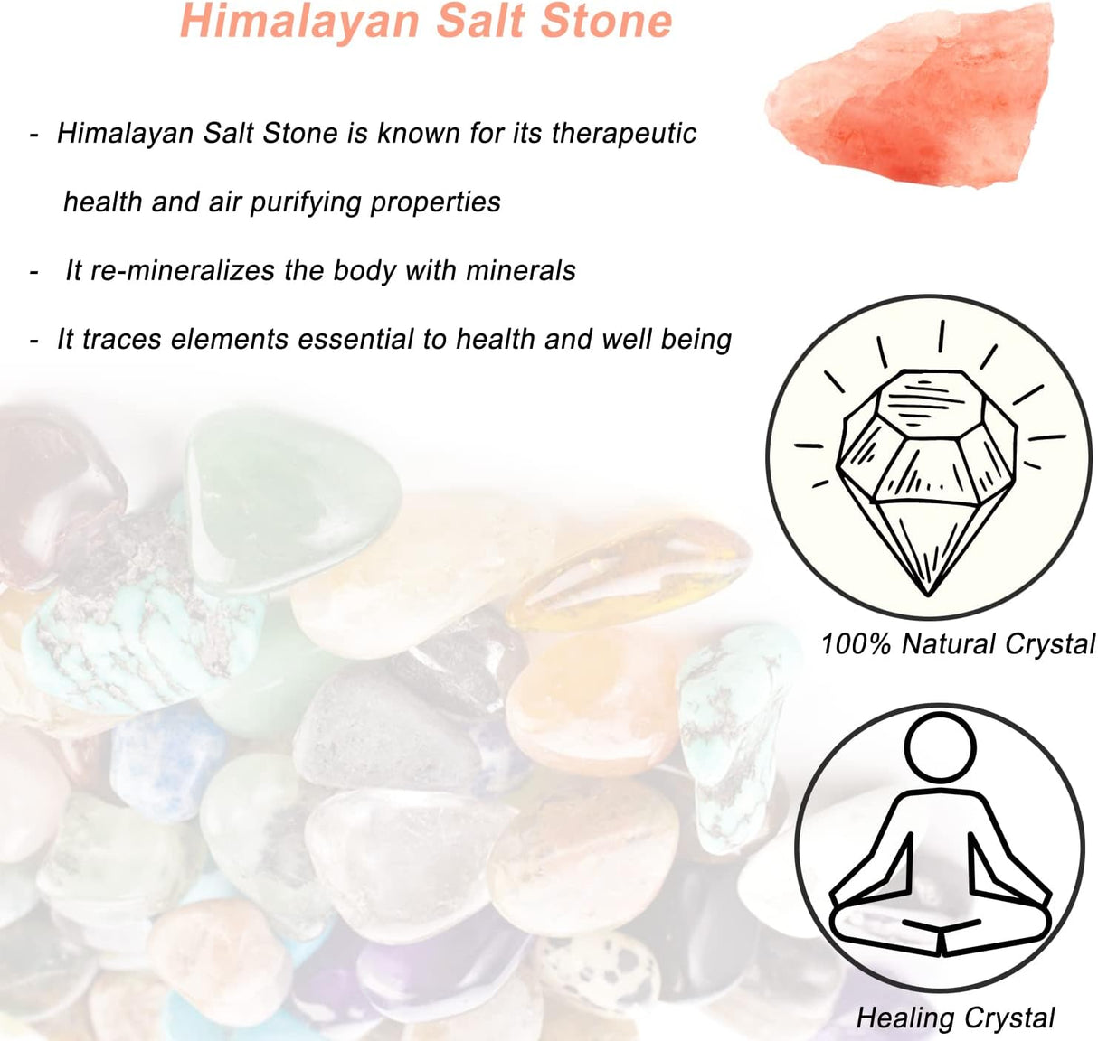 Cristales de Sal del Himalaya, Piedras Naturales para Sanación